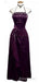 Vintage Purple Floral Halter A-line Long Prom Dress, Beaded Evening Dress, PD3822998