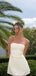 Elegant  Strapless Ivory Balletcore Soft Satin Short Homecoming Dress, PD382261