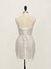 Sparkly White Beaded Strapless Short Homecoming Dress, HC382314