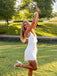 Sparkly White Fringe Open Back Bodycon Short Homecoming Dress, HC382296