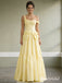 Gorgeous Yellow Bow Off the Shoulder A-line Prom Gown, Evening Dress, PD2823053