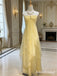 Elegant Yellow Halter A-line Long Prom Dress, Evening Dress, PD2823051