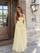 Elegant Yellow Pleated Strapless Mermaid Prom Dress with Shawl, Evening Dress, PD28231248