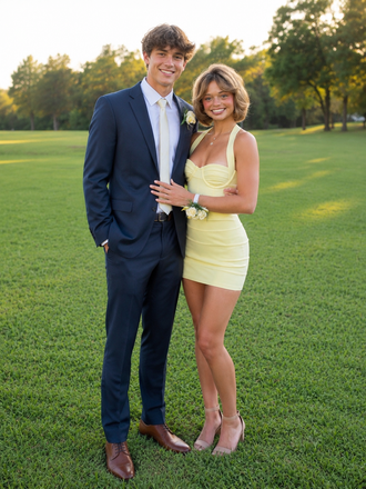Sexy Light Yellow Sweetheart Bodycon Short Homecoming Dress, Prom Dress, PD382243