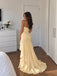 Elegant Yellow Strapless Side Slit Ruffles A-line Evening Dress, Prom Dress, PD28231274