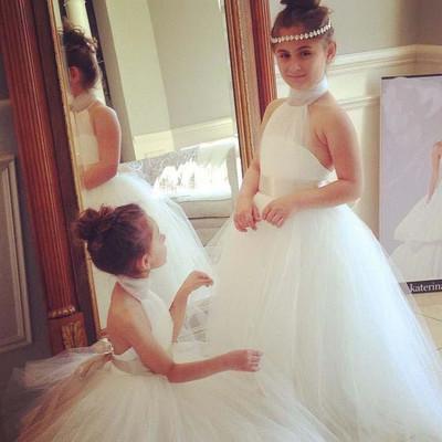 Fluffy flower girl dress top