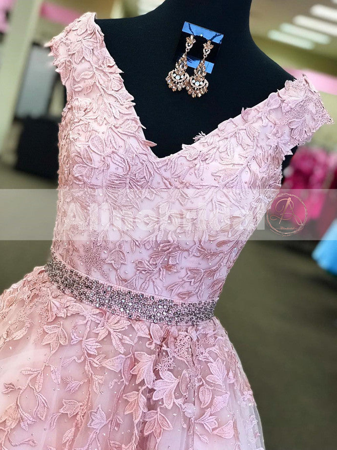 Off shoulder online pink lace dress