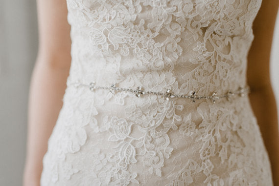 Thin Ivory Bridal Belt,Wedding Belt,Crystal Rhinestone Belt,Gorgeous Beading Belt, SA0021