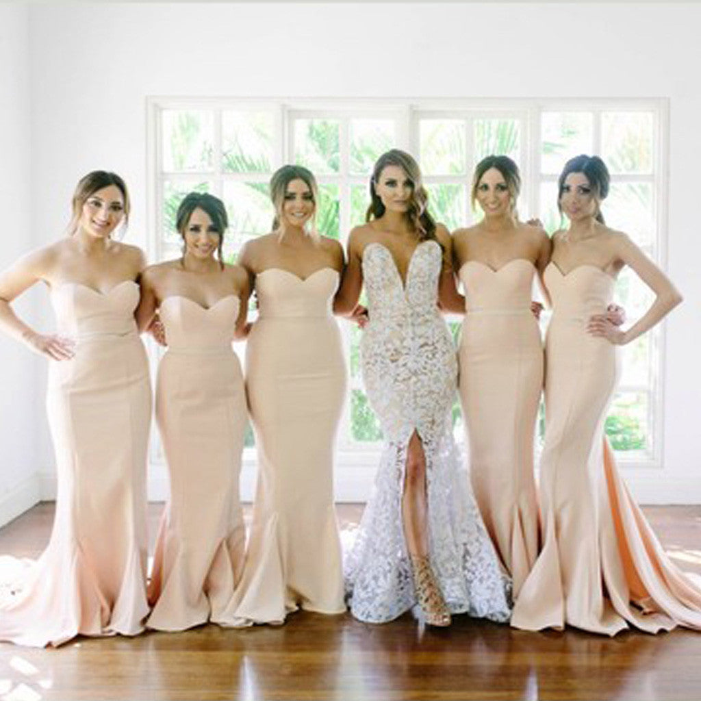 New Arrival Sweet Heart Mermaid Sexy Long Wedding Party Dresses For Maid of Honor, WG113
