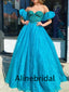 Elegant Sweetheart Off shoulder A-line Long Prom Dress, PD3546