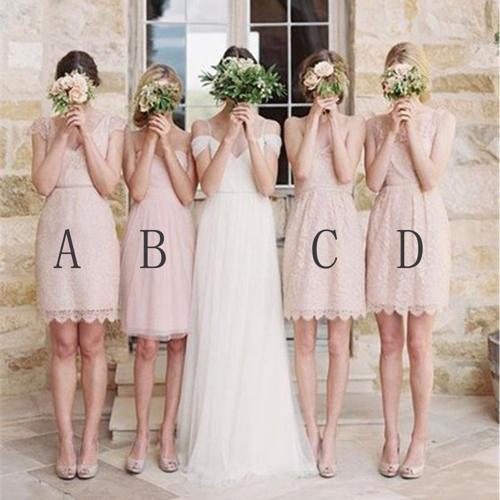 blushing pink bridesmaid dresses