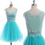 New Arrival blue see through tulle cap sleeve cute casual cocktail freshman homecoming dresses,BD00118