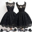 Black lace simple modest vintage freshman homecoming dresses, BD00129