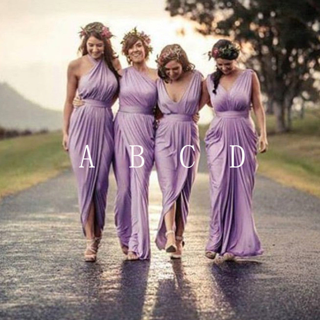 Long Lavender Wedding Party Dress | Lavender Wedding Dresses Women - High  Side Split - Aliexpress