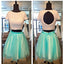 Short Sleeve Two Pieces Beaded Open Back Unique Cute For Teens  Homecoming Dresses, BD00148
