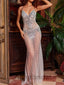 Sexy V-neck Sleeveless Sheath Long Prom Dress, PD3580