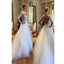 Elegant Long Sleeve Lace Straight Open Back Bridal Gown Wedding Party Dresses,  WD0065