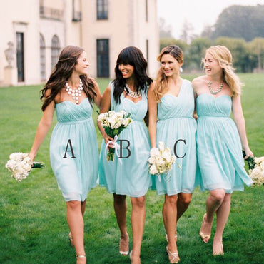 Dusty Blue Chiffon Long Sleeve A-line Bridesmaid Dresses , AB4057 –  AlineBridal