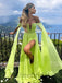 Sexy Off shoulder V-neck Sleeveless A-line Long Prom Dress, PD3581