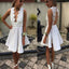 Short white lace simple open backs sexy unique style cocktail homecoming dresses,BD00176