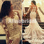 Long Sleeve See Through Mermaid Sexy Bridal Gowns Wedding Party Dresses, WD0112