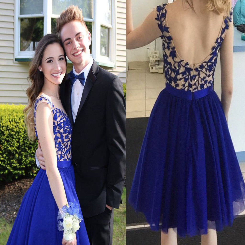 New Arrival Royal Blue open back elegant freshman formal cocktail home – AlineBridal