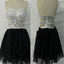Strapless rhinestones sparkly mini mismatched open back freshman homecoming prom dress,BD0017 - US0 / Picture Color