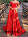 Elegant Off shoulder Sleeveless A-line Long Prom Dress, PD3554