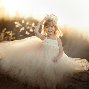 Ivory Tulle Flower Belt Flower Girl Dresses, Popular Little Girl Dresses, FG016