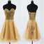 Gold Sequin sweetheart sparkly Rehearsal sweet 16 casual homecoming dresses,BD00188