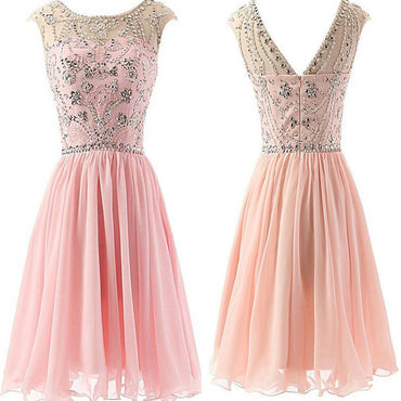 New Arrival peach pink sparkly simple cute Bohemian freshman homecoming prom dress,BD00107