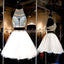Two pieces Halter sparkly vintage open backs unique style casual Rehearsal homecoming dresses,BD00196