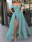 A-Line Elegant  Blue Charming Free Custom Long Women Formal Prom Dresse,Evening Gowns 2019 with Split , PD0941