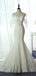 Unique Half Sleeve Yarn Lace Up Back Full Lace Beading Elegant Mermaid  Chapel Trailing Wedding Dress, AB1103