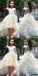 V-neck Hi-low Ivory Flower Girl Dresses, Cute Cheap Tutu Dresses, FG014