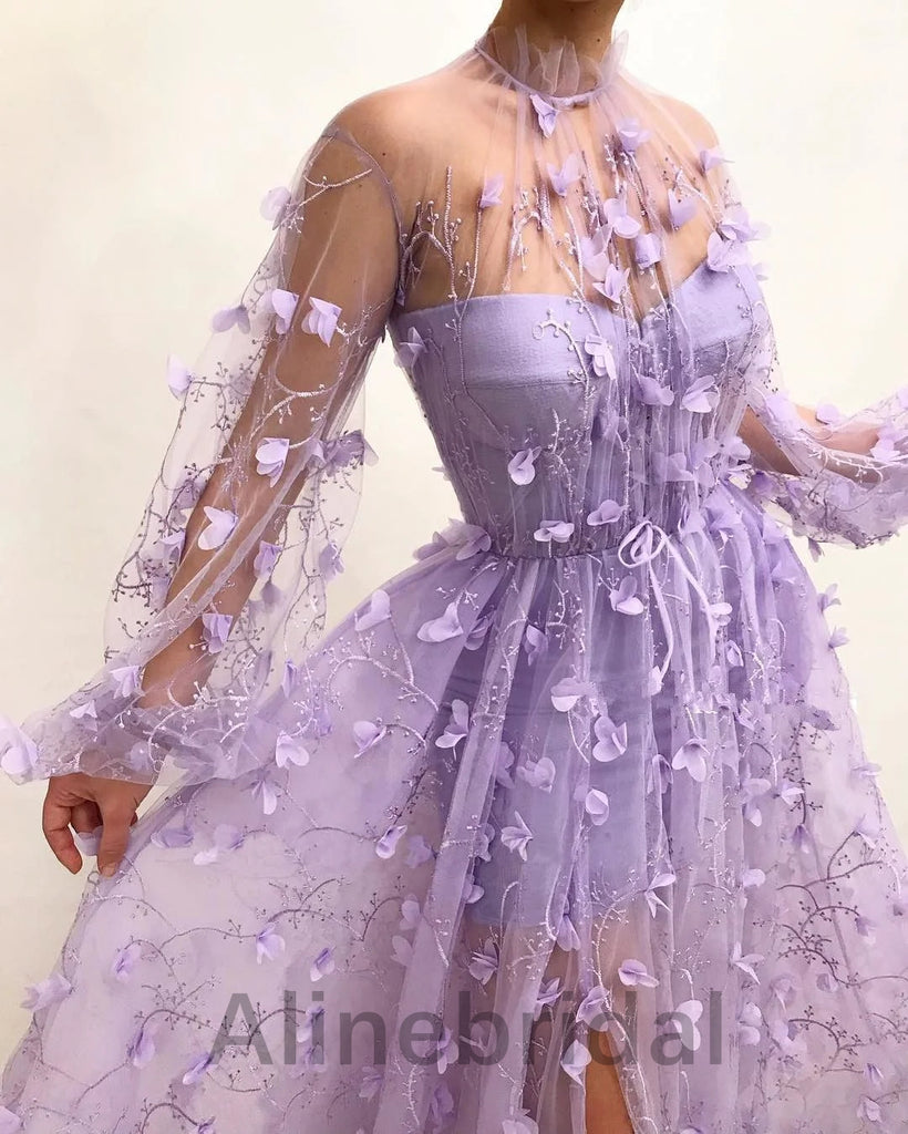 Elegant Strapless Long sleeves A-line Long Prom Dress, PD3578