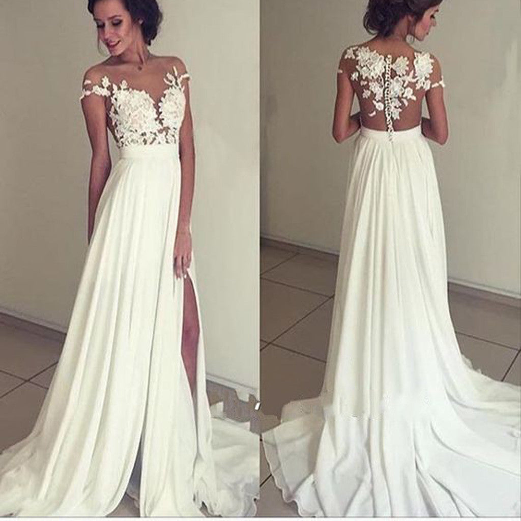 Long Appliques Chiffon Floor-Length Charming Evening Party Prom Gown Dresses. PD0252