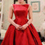 Red stain A-line bowknot cute unique formal freshman homecoming prom gown dress,BD0025