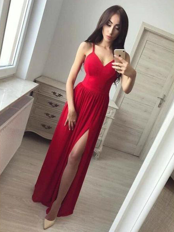 A Line Red Simple Modest Elegant Cheap Sexy Long Prom Dresses, PD0827 AlineBridal A Line Red Simple Modest Elegant Cheap Sexy Long Prom Dresses, PD0827 AlineBridal