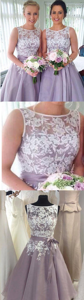 Most Popular Junior Pretty Organza Lace Short Bridesmaid Dresses, WG31