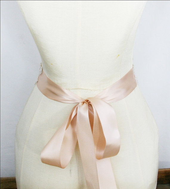 Gorgeous Crystal Rhinestone Bridal Belt, Pearl Bridal Belt,Beaded Flower Wedding Belt, White Sash, SA0037