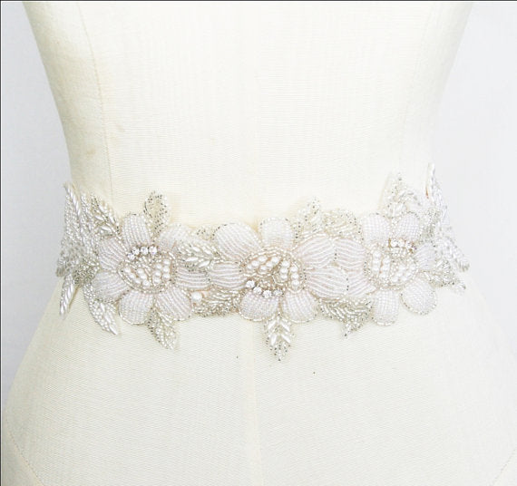 Gorgeous Crystal Rhinestone Bridal Belt, Pearl Bridal Belt,Beaded Flow AlineBridal Gorgeous Crystal Rhinestone Bridal Belt, Pearl Bridal Belt,Beaded Flow AlineBridal