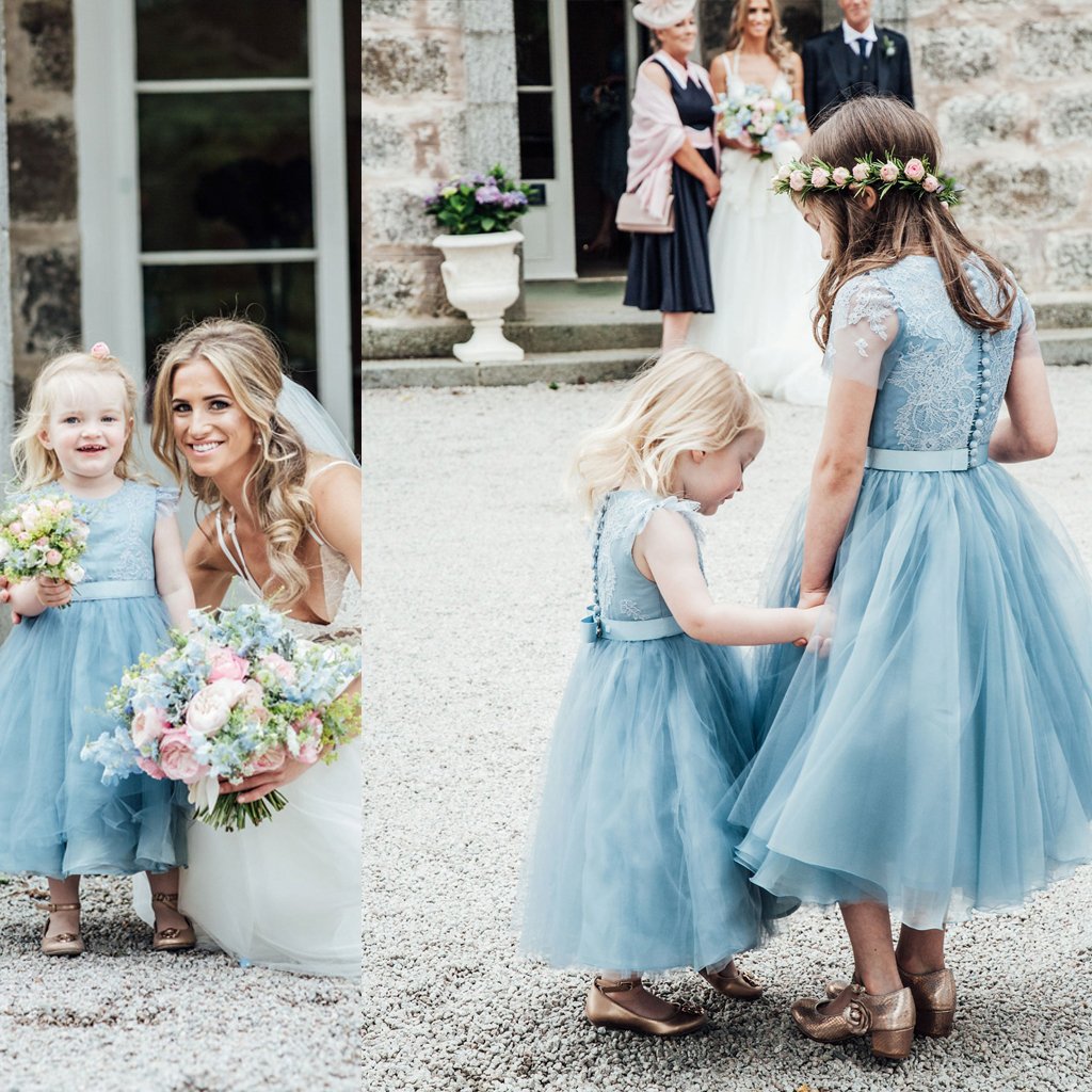 Light blue deals junior bridesmaid dresses