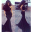 One Shoulder Black Mermaid Sexy Floor-Length Evening Party Prom Gown Dresses, PD0216