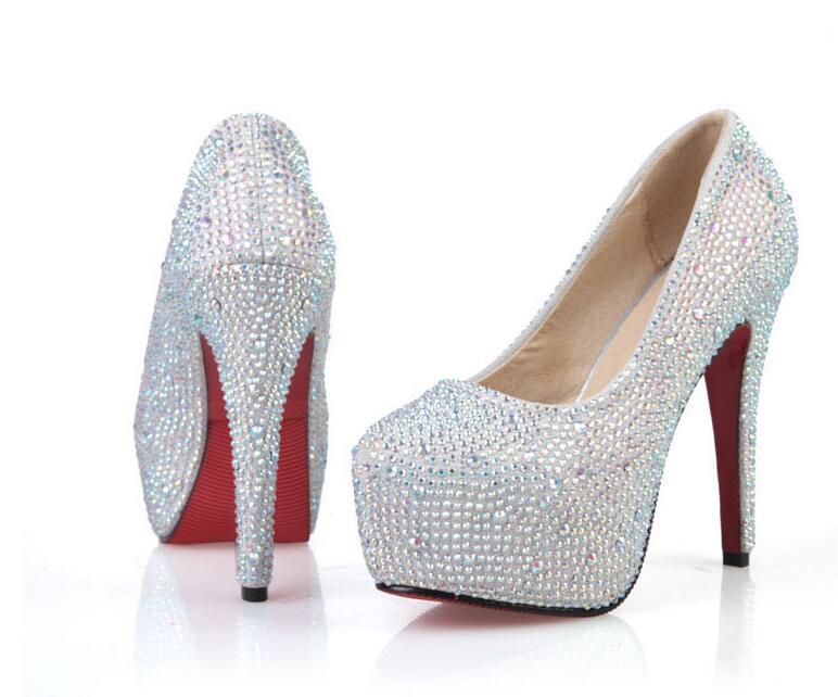 Red Glitter Sole Shoes High Heel Pumps Party Heels Prom Pumps 