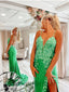 Sexy V-neck Sleeveless Mermaid Long Prom Dress, PD3571