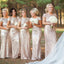 Most Popular Mermaid Short Sleeve Sequin Long Bridesmaid Dresses, WG04