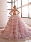 Elegant V-neck Sleeveless A-line Long Prom Dress, PD3616