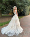 Elegant V-neck Sleeveless A-line Long Prom Dress, PD3575