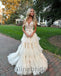 Elegant V-neck Sleeveless A-line Long Prom Dress, PD3575